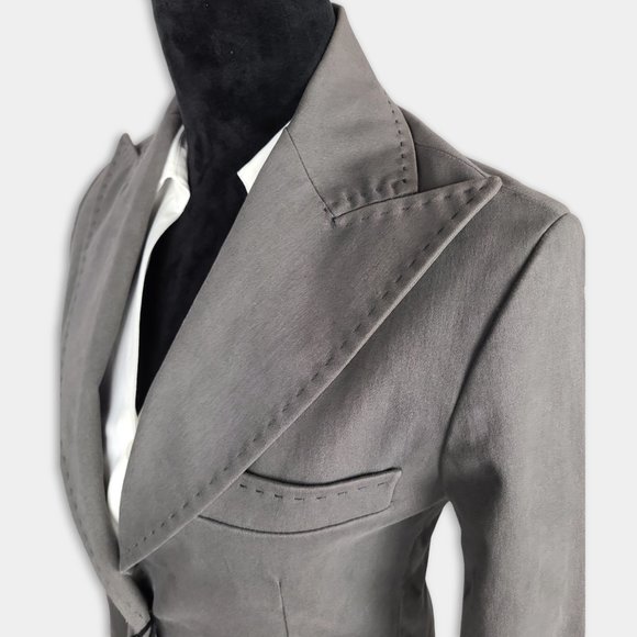 NWOT AnnaRita N Gray Olive Green Blazer Jacket Size 6 - Picture 3 of 12